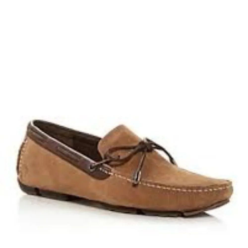 UGG Bel air Nubuck Leather Moc Toe Loafers In Chestnut Leather